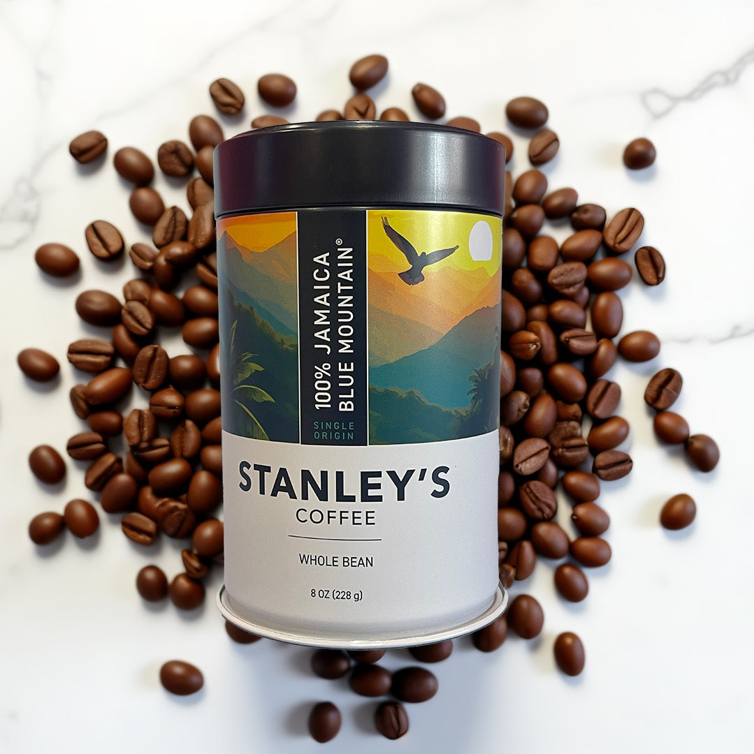 Stanley's Coffee - 100% Jamaica Blue Mountain Coffee: Medium Roast Whole Beans (8oz)