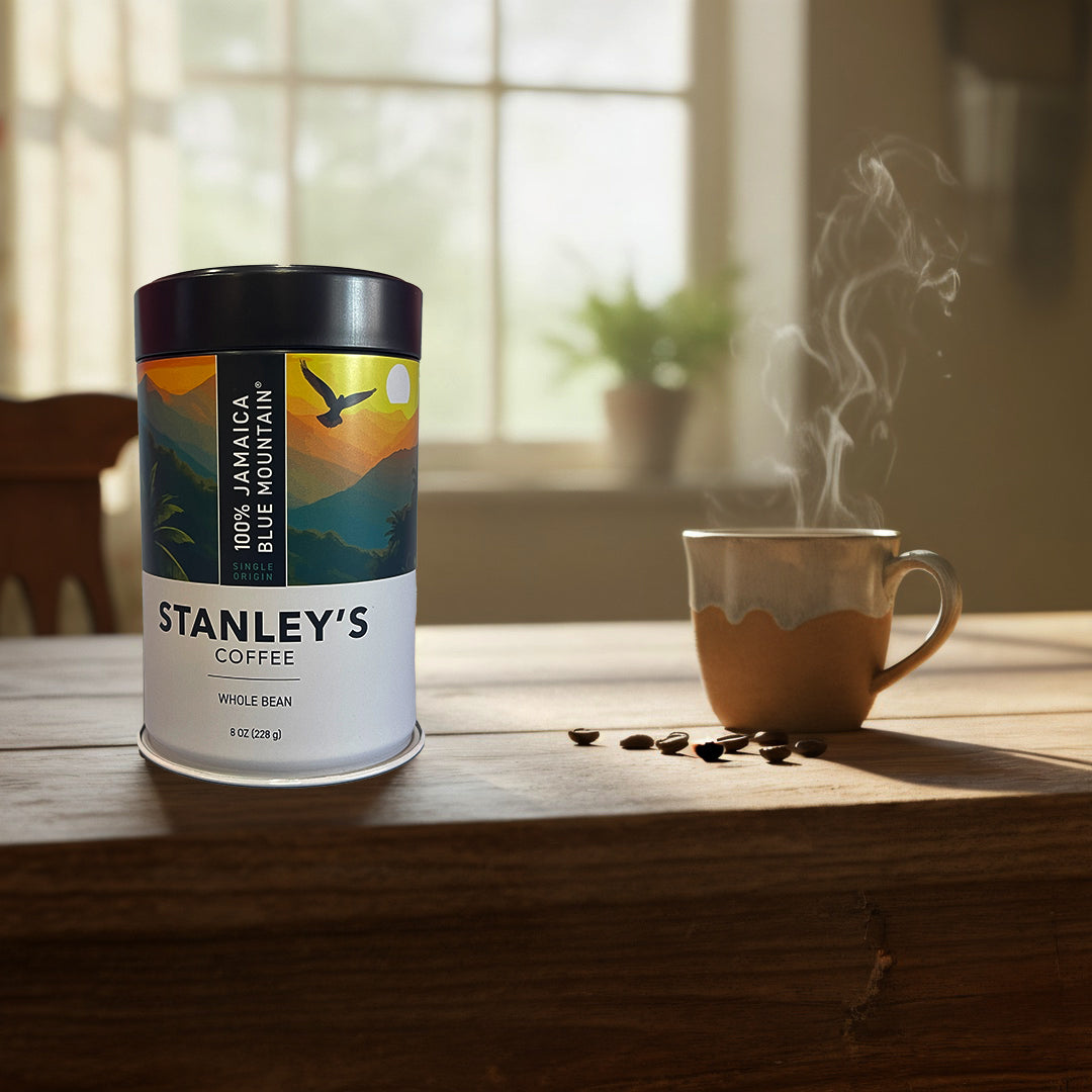 Stanley's Coffee - 100% Jamaica Blue Mountain Coffee: Medium Roast Whole Beans (8oz)