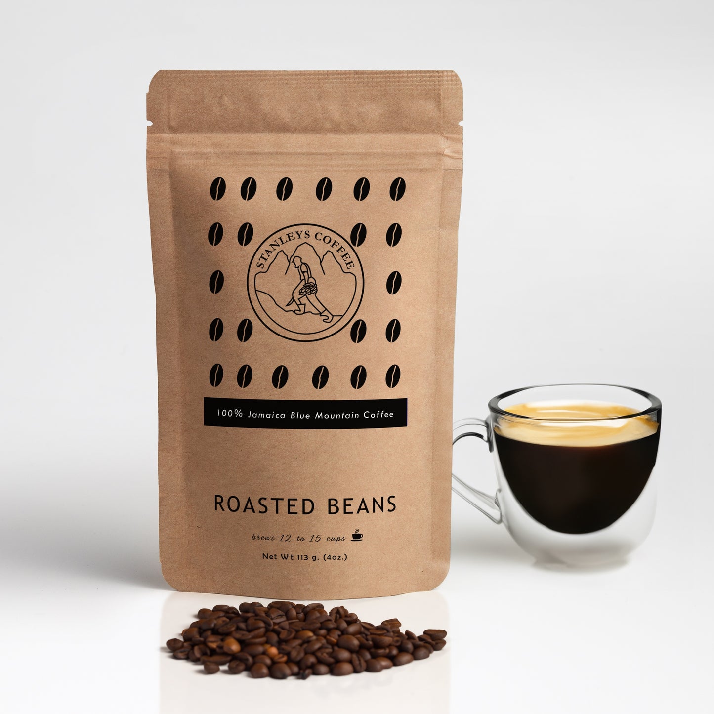 100% Jamaica Blue Mountain Coffee: Whole Bean Coffee - Medium Roast (4 oz Sample Pack)